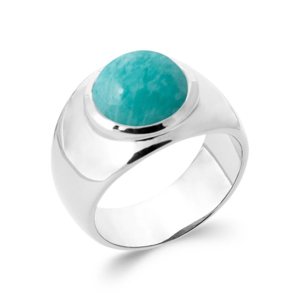 BAGUE ARGENT 925 RHODIE AMAZONITE