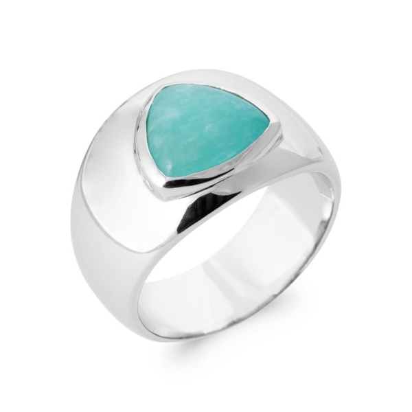 BAGUE ARGENT 925 RHODIE AMAZONITE