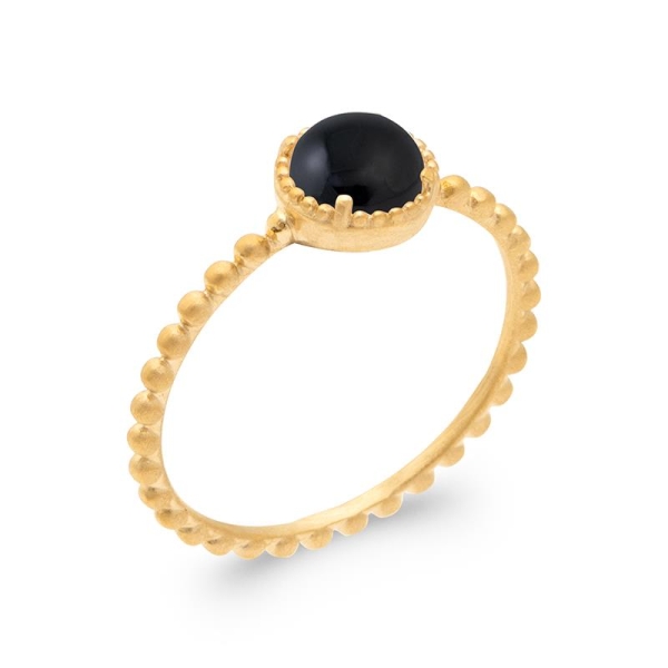 BAGUE PL-OR 750 5MIC AGATE NOIRE