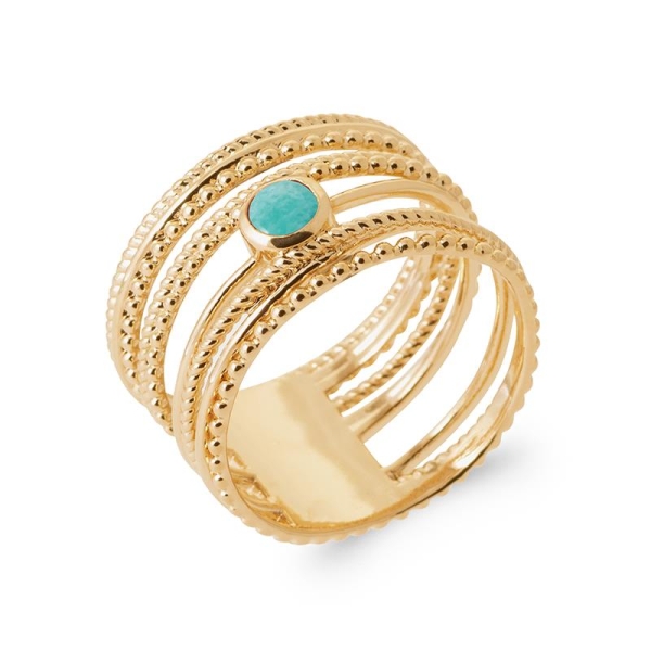BAGUE PL-OR 750 5MIC AMAZONITE