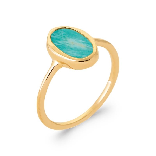 BAGUE PL-OR 750 5MIC AMAZONITE