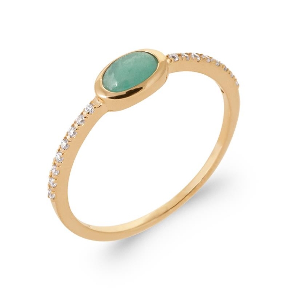 BAGUE PL-OR 750 5MIC AMAZONITE