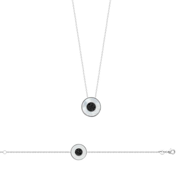 BRACELET ARGENT 925 RHODIE NACRE PS