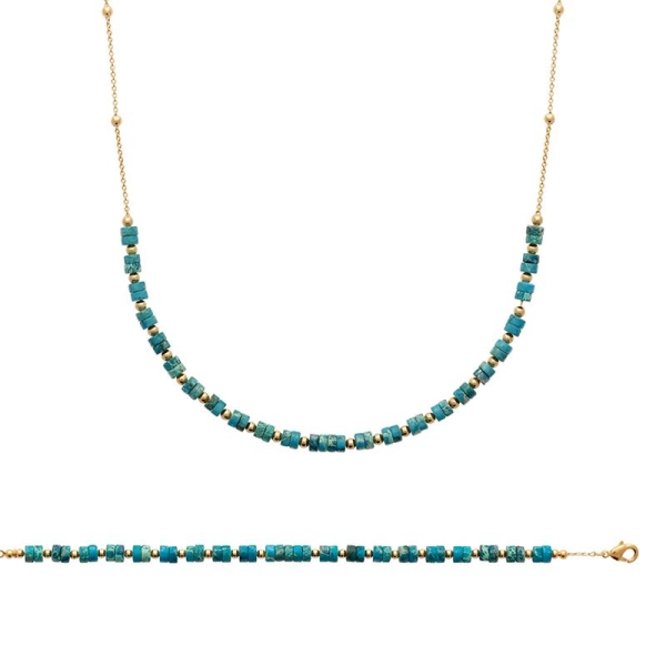 BRACELET PL-OR 750 3MIC JASPE BLEU TRAITE