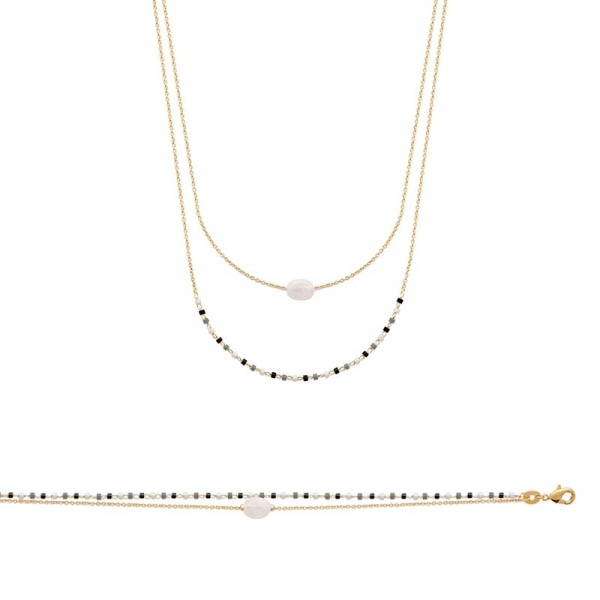 BRACELET PL-OR 750 3MIC PIERRE DE LUNE
