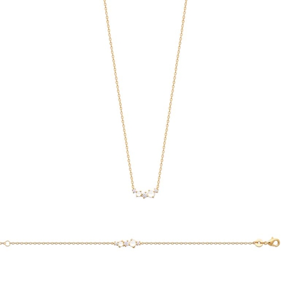 COLLIER PL-OR 750 3MIC PIERRE DE LUNE