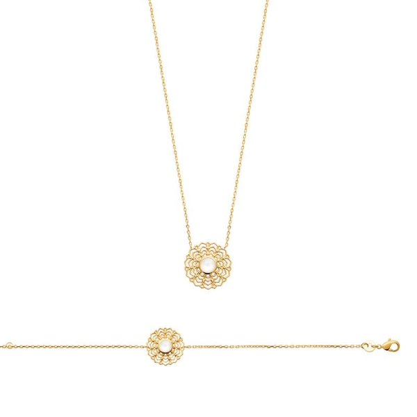 COLLIER PL-OR 750 3MIC PIERRE DE LUNE