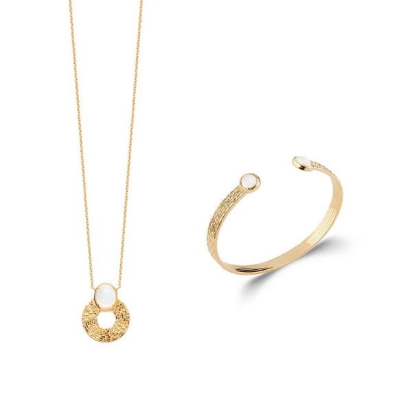 COLLIER PL-OR 750 3MIC PIERRE DE LUNE