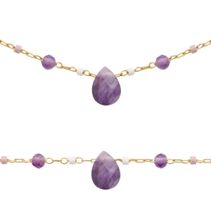 BRACELET PL-OR 750 3MIC AMETHYSTE