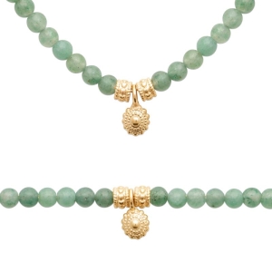 BRACELET PL-OR 750 3MIC AVENTURINE