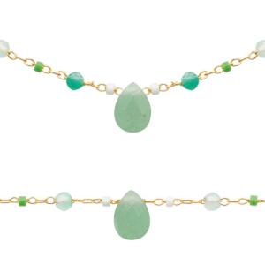 BRACELET PL-OR 750 3MIC AVENTURINE