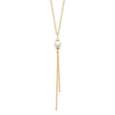 COLLIER PL-OR 750 3MIC PERLES IMIT