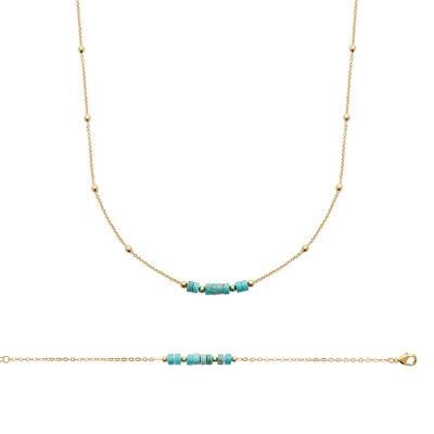 COLLIER PL-OR 750 3MIC JASPE BLEU TRAITE