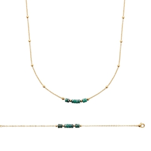 COLLIER PL-OR 750 3MIC JASPE VERT TRAITE