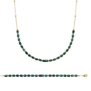 COLLIER PL-OR 750 3MIC JASPE VERT TRAITE