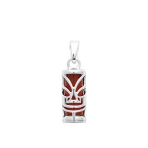 PENDENTIF ARGENT 925 RHODIE AGATE ROUGE