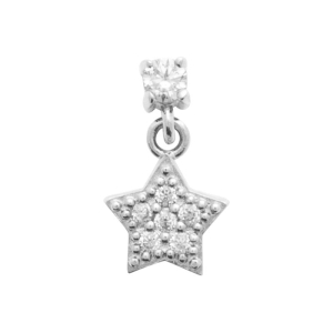 PIERCING ARGENT 925  TIGE TITANE RHODIE OZ