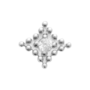 PIERCING ARGENT 925  TIGE TITANE RHODIE OZ