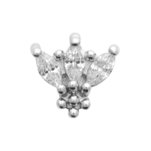 PIERCING ARGENT 925  TIGE TITANE RHODIE OZ