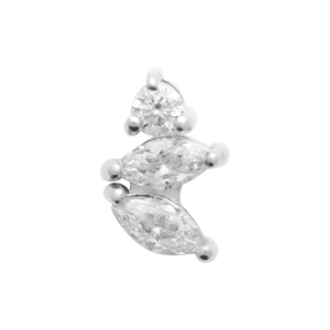 PIERCING ARGENT 925  TIGE TITANE RHODIE OZ